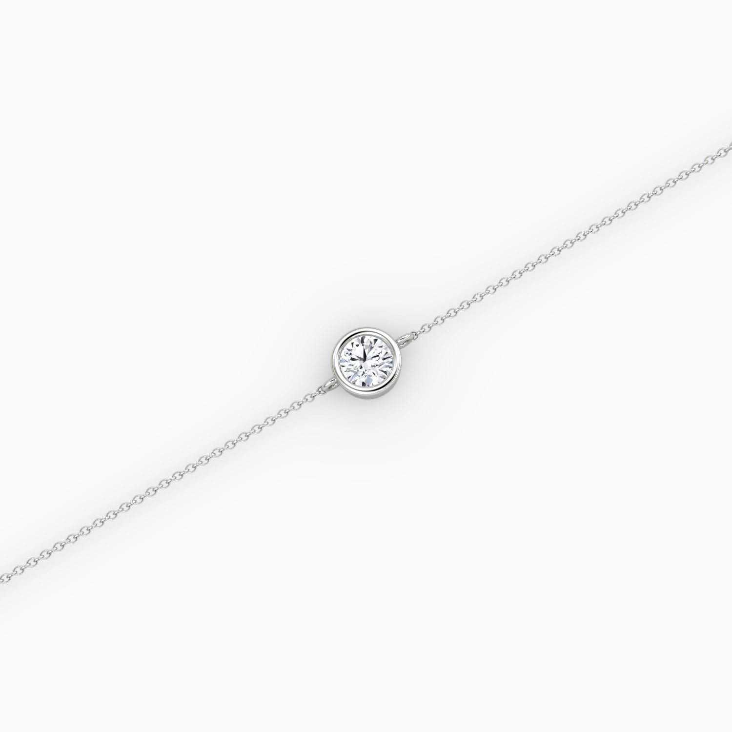 Bezel Solitaire Bracelet – Moissanite Gold Chain Bracelet for Women