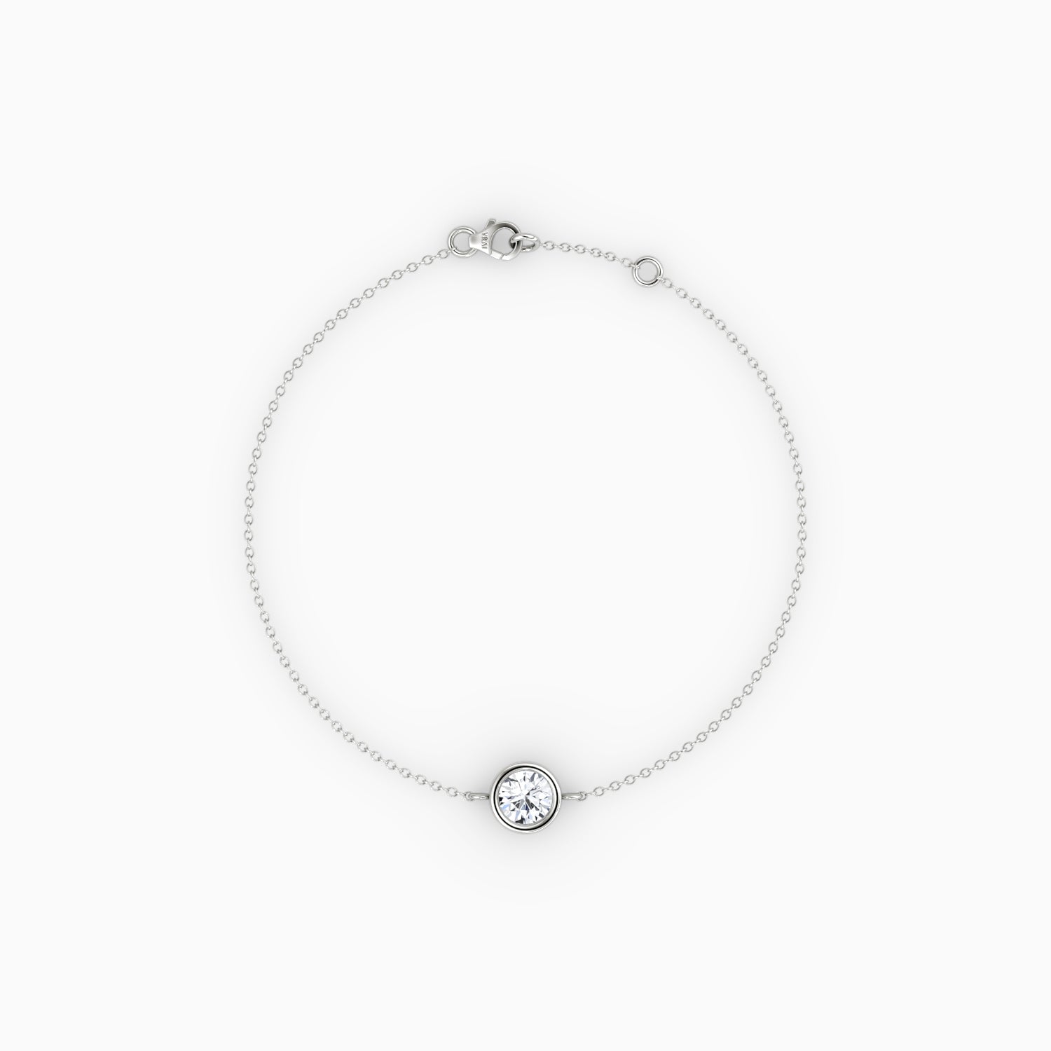 Bezel Solitaire Bracelet – Moissanite Gold Chain Bracelet for Women