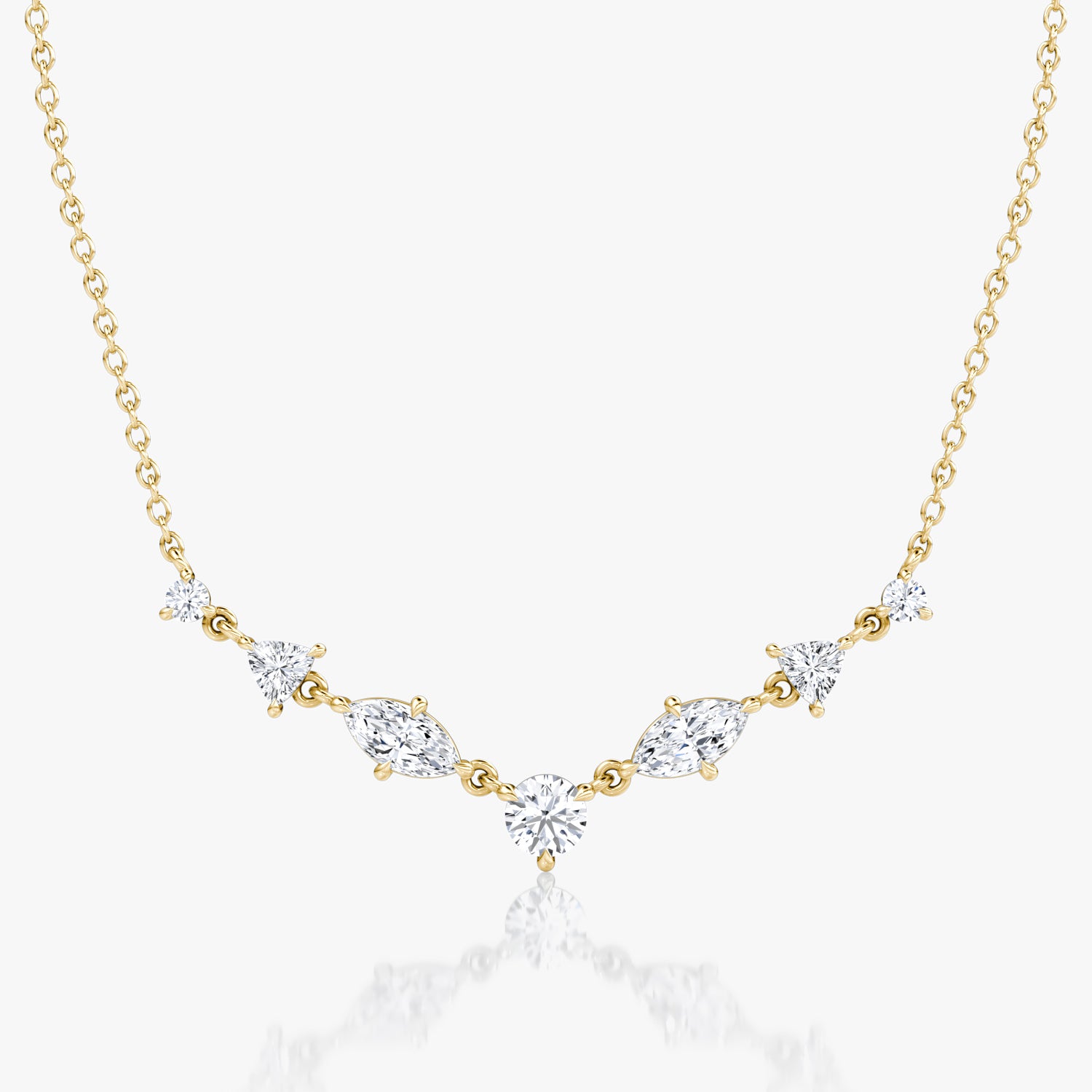 Mixed Shape Linked Tennis Necklace