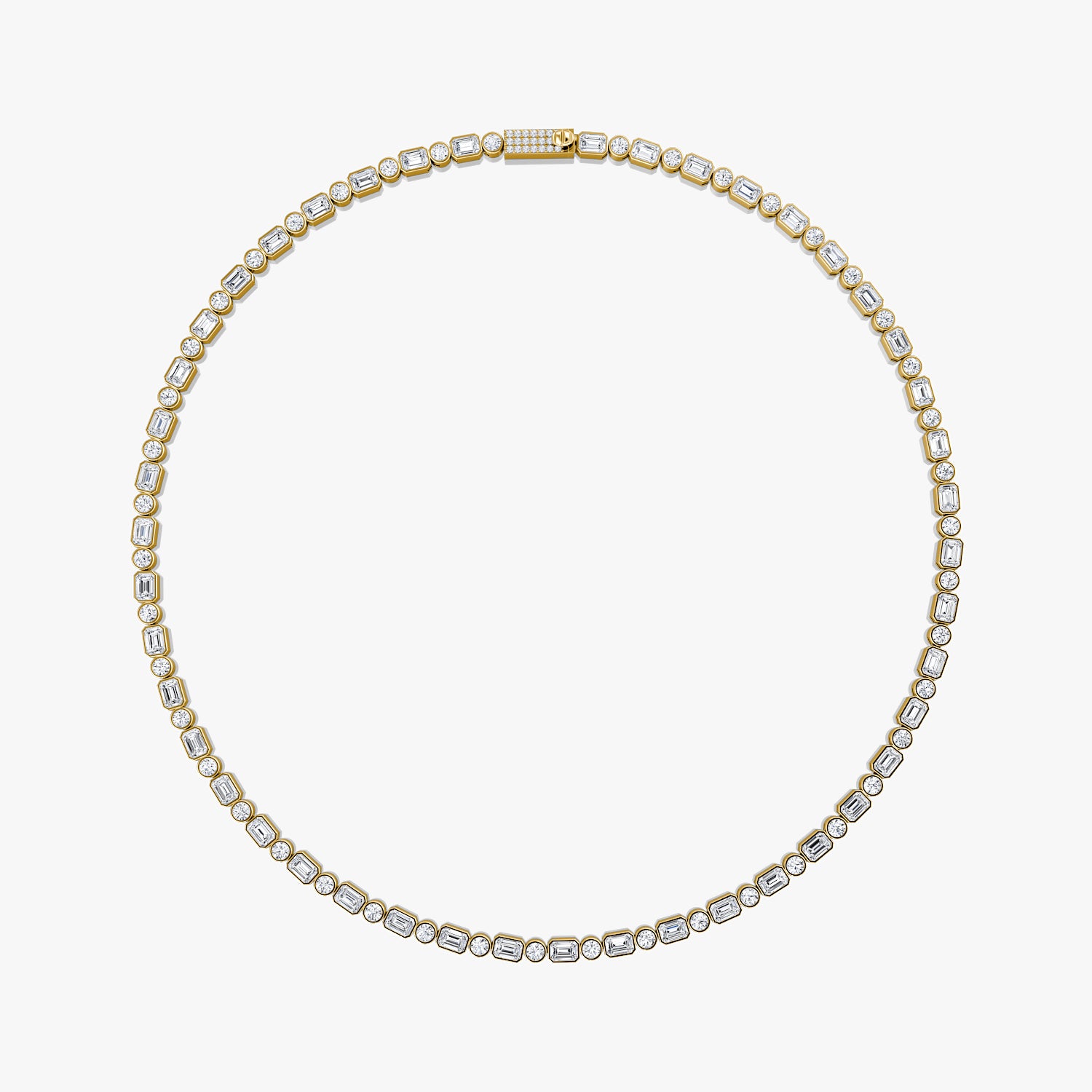 Mixed Bezel Tennis Necklace