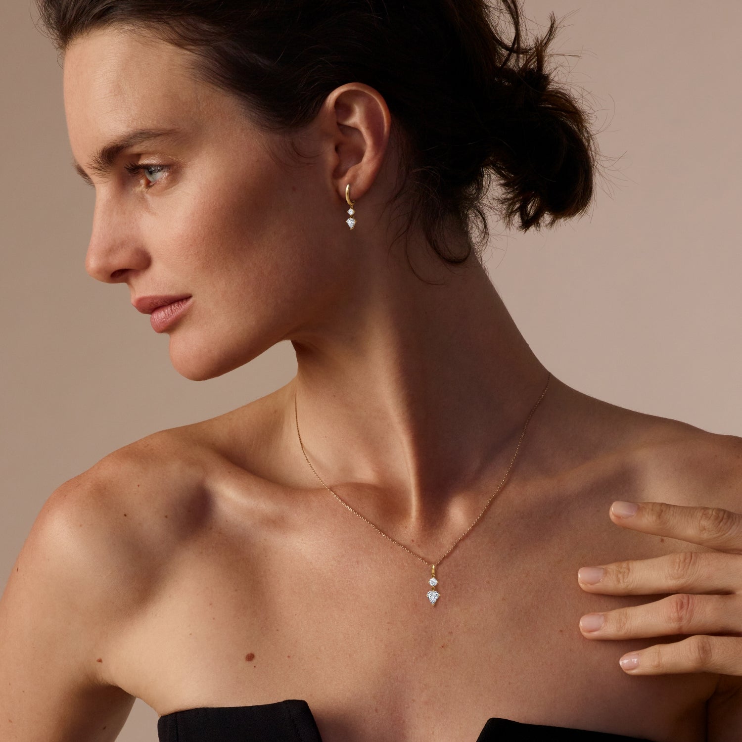 Duo Shield Drop Pendant