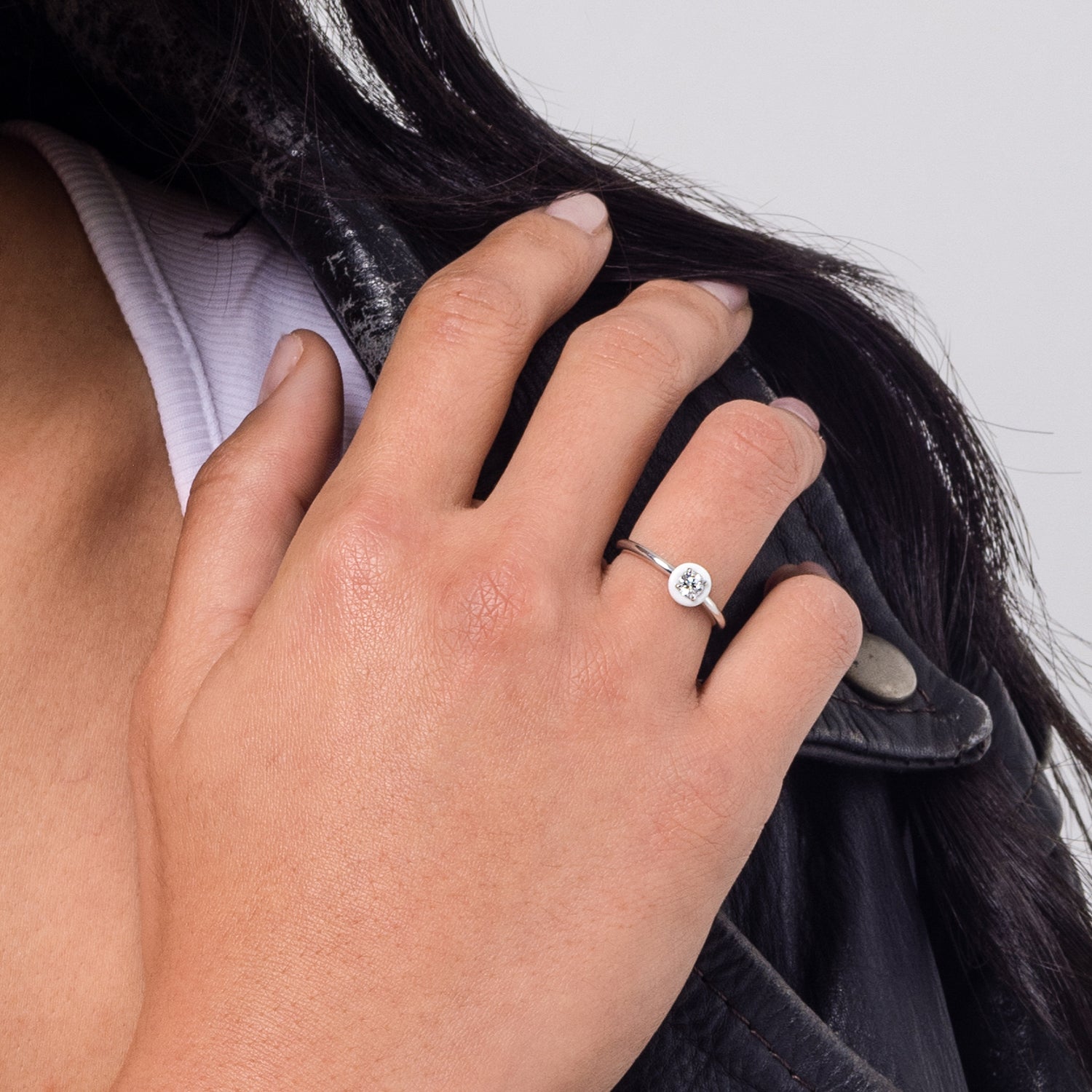 Ceramic Solitaire Ring