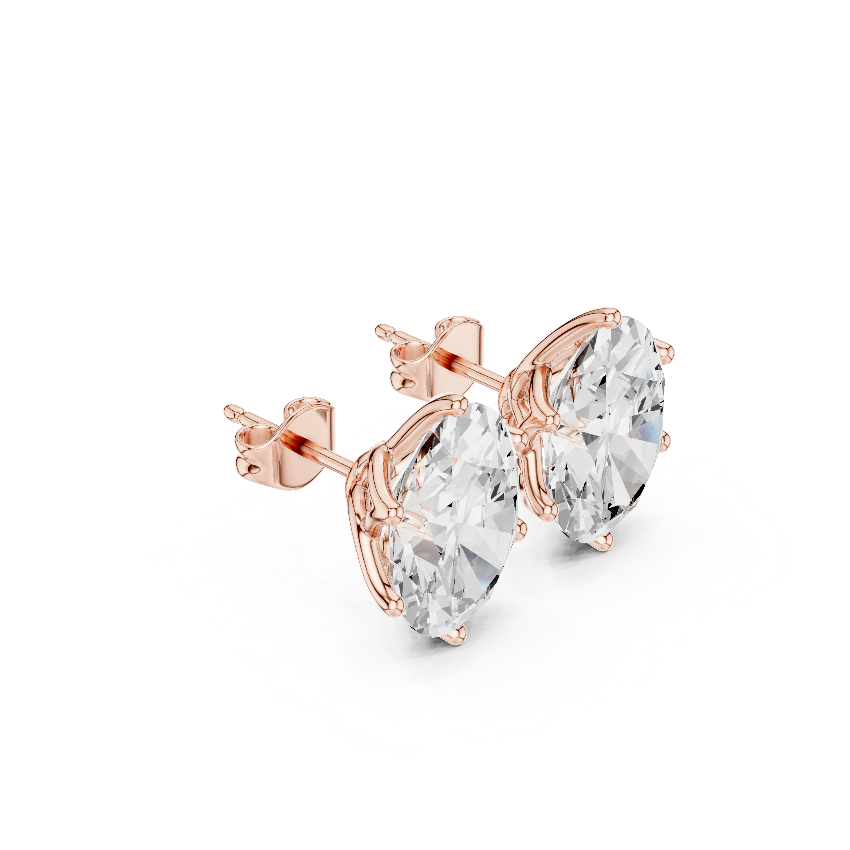 Oval Cut Moissanite Diamond Stud Earrings in Solid Gold | Elegant Premium Solitaire Fine Jewelry