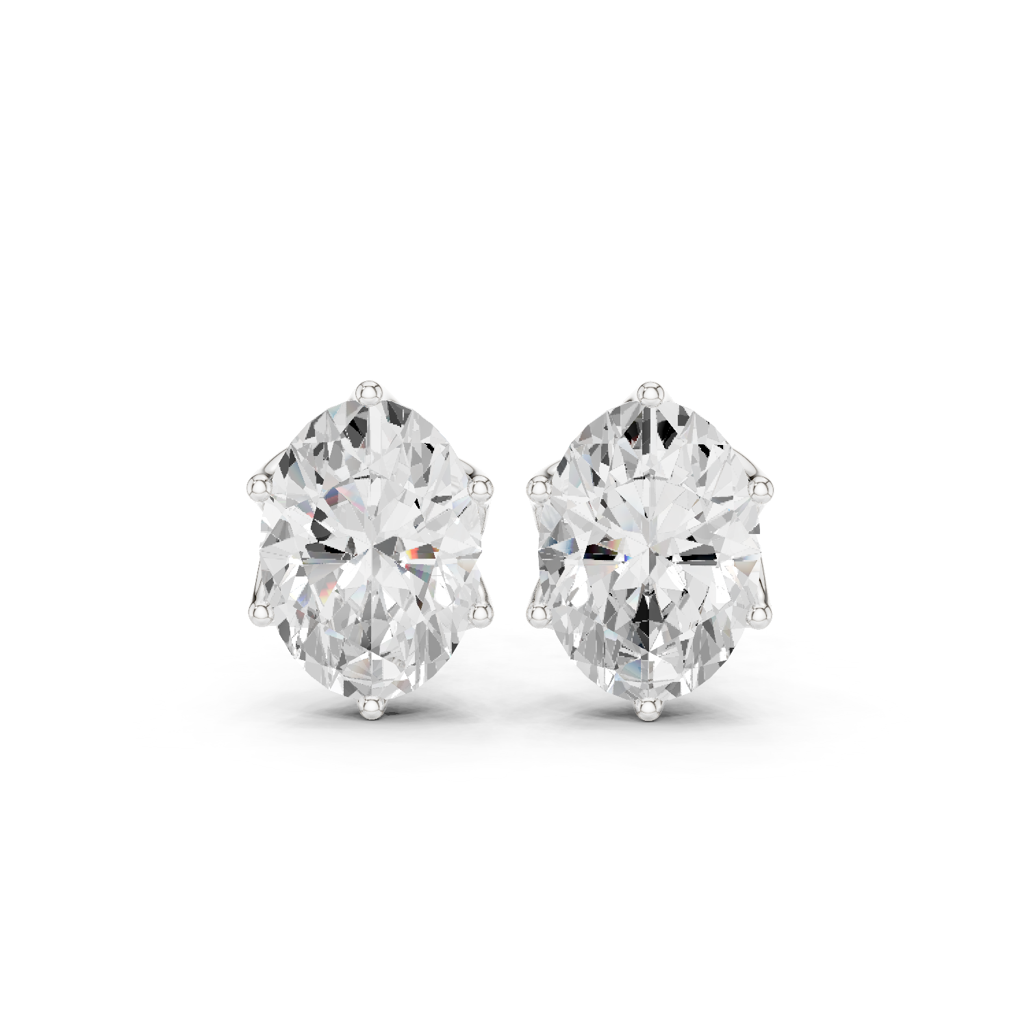 Oval Cut Moissanite Diamond Stud Earrings in Solid Gold | Elegant Premium Solitaire Fine Jewelry