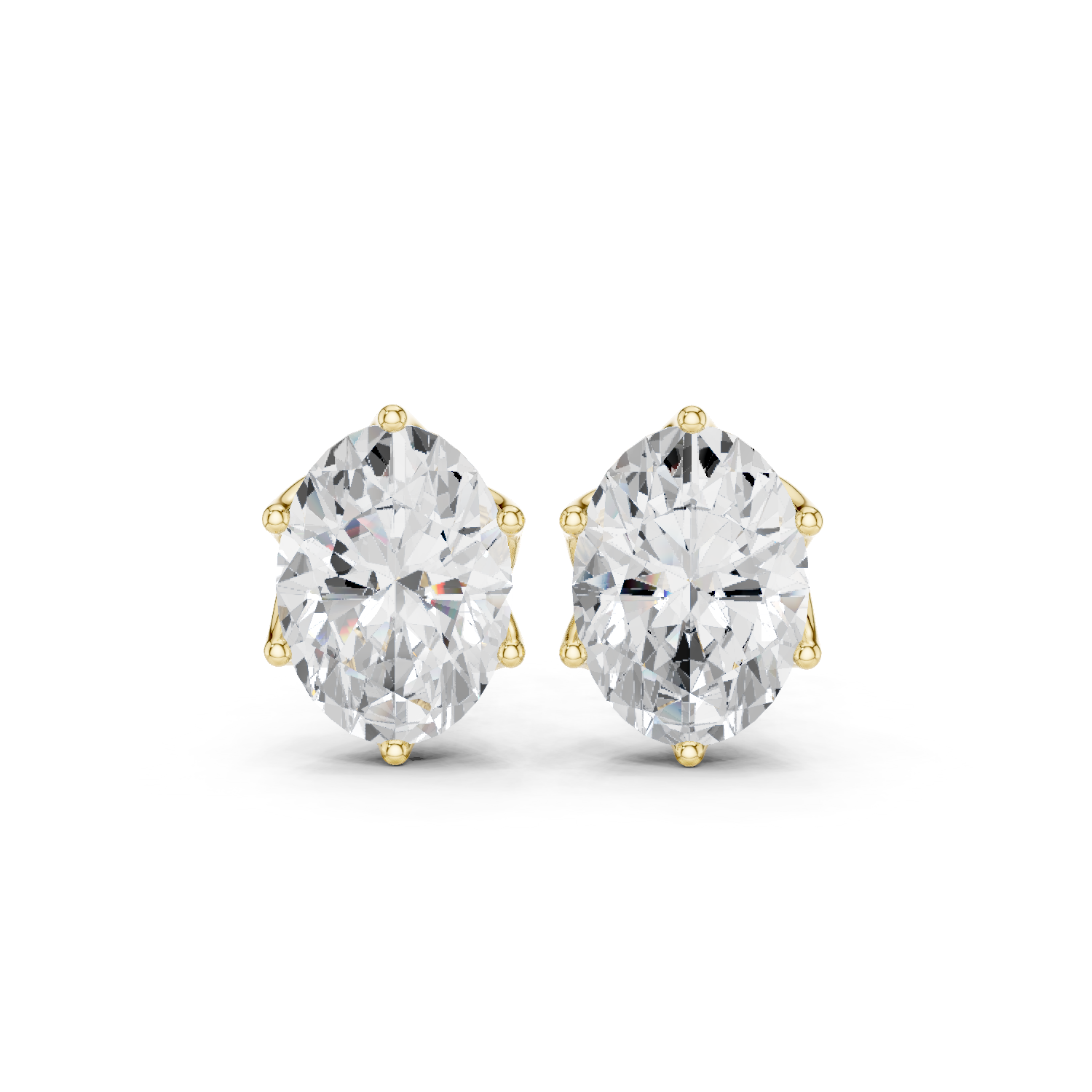 Oval Cut Moissanite Diamond Stud Earrings in Solid Gold | Elegant Premium Solitaire Fine Jewelry