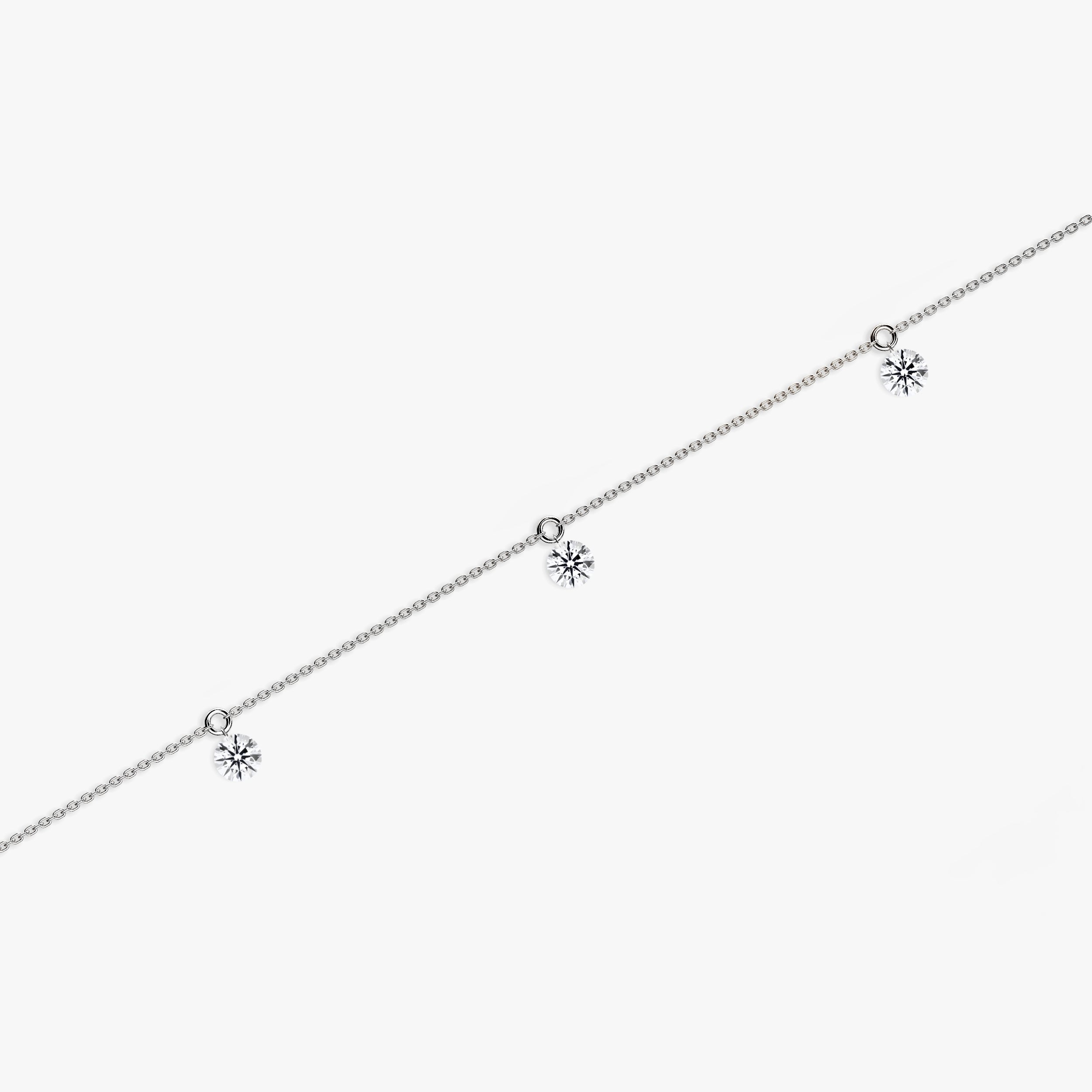 Floating Station BraceletFloating Station Diamond Bracelet in 14K Solid Gold – Dangle Bezel Fine Jewelry