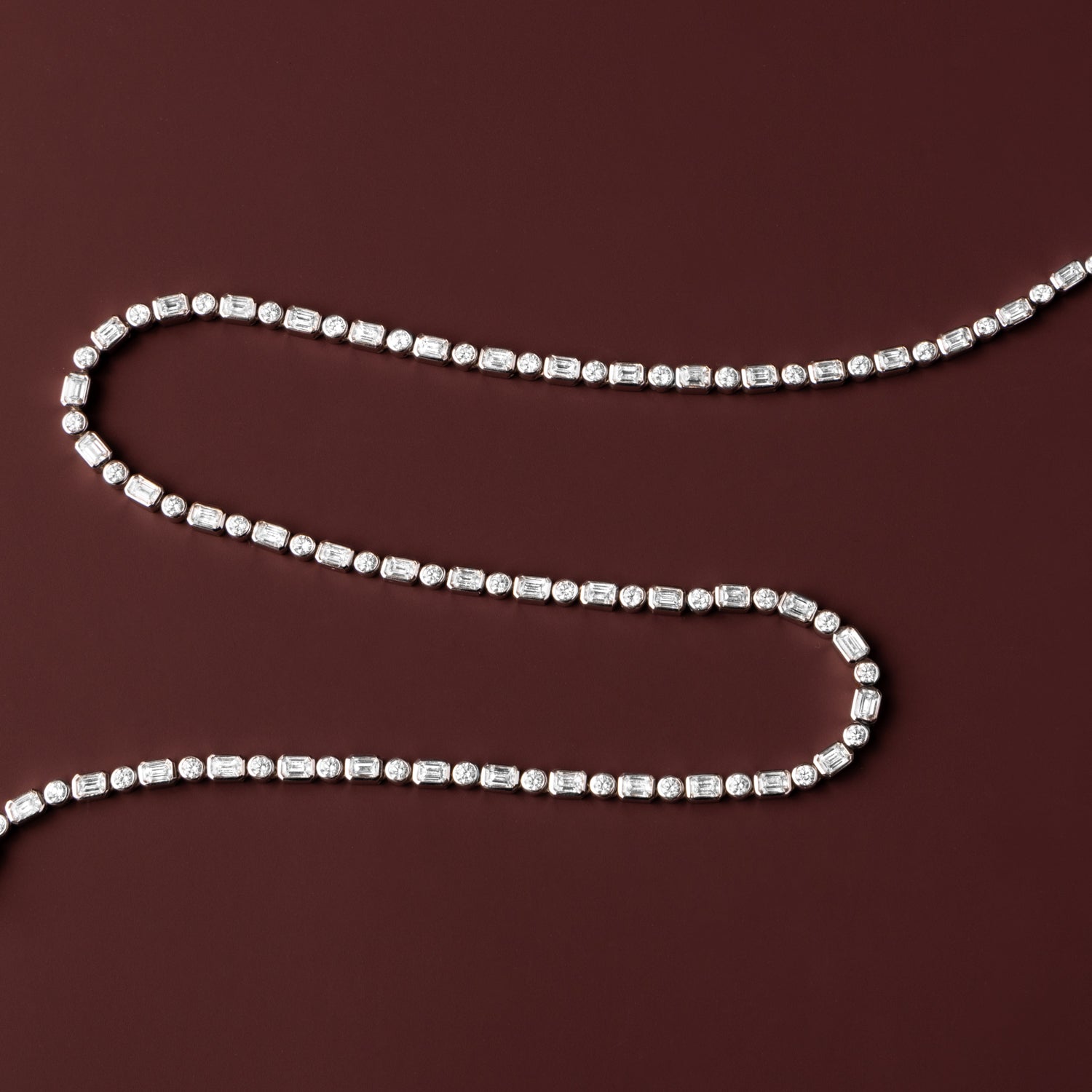 Mixed Bezel Tennis Necklace