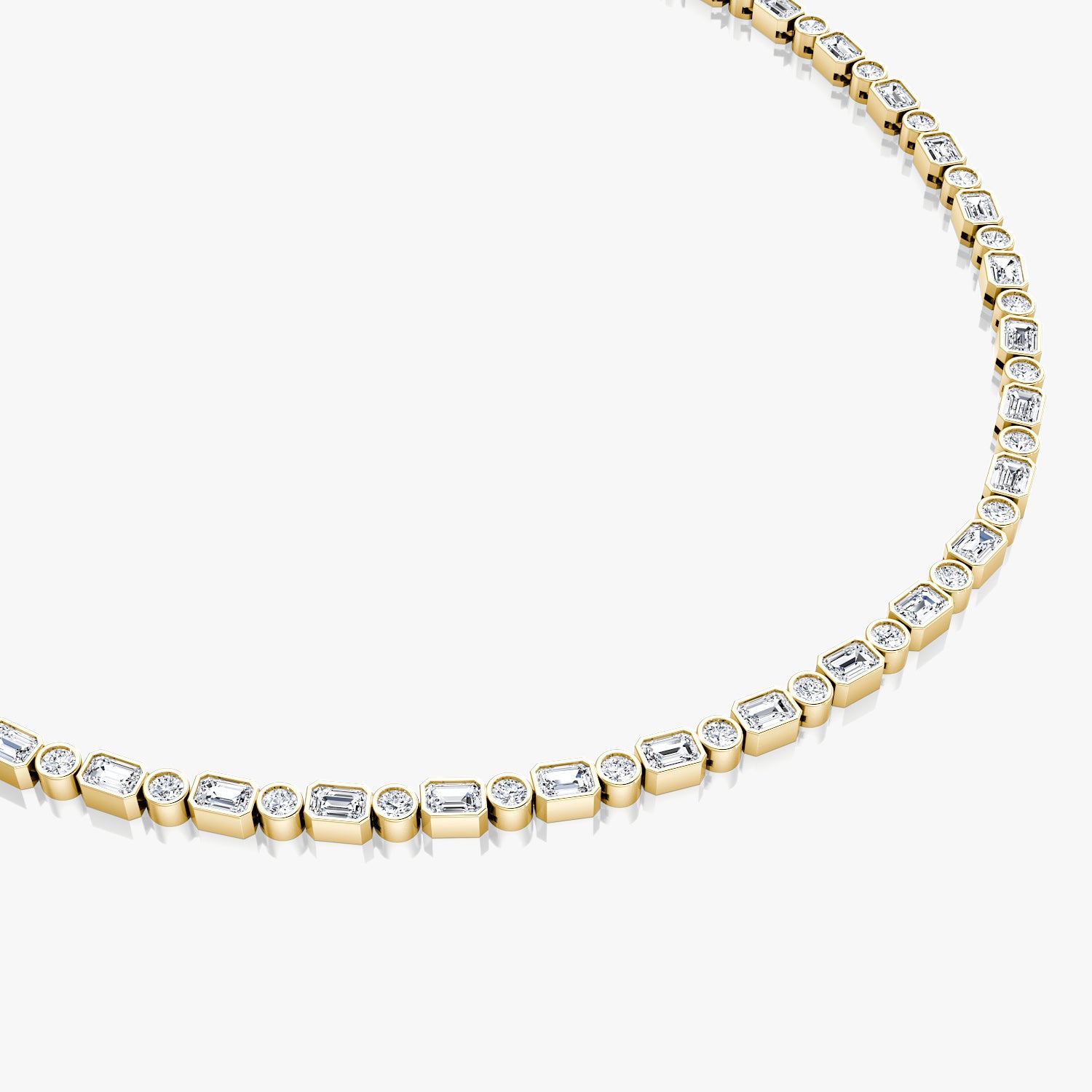Mixed Bezel Tennis Necklace