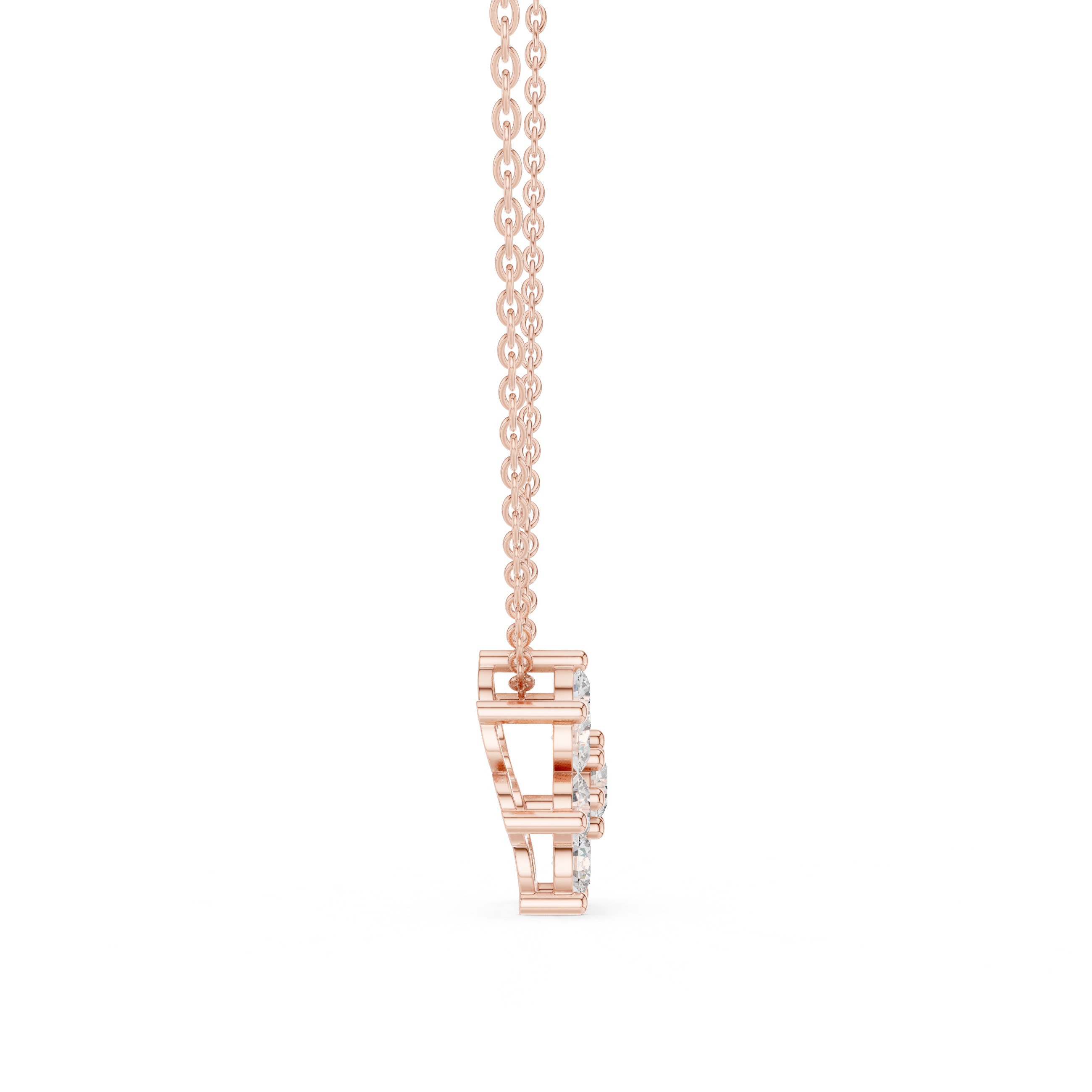 1.00 CT Round Flower Cluster Moissanite Diamond Pendant Necklace in Solid Gold