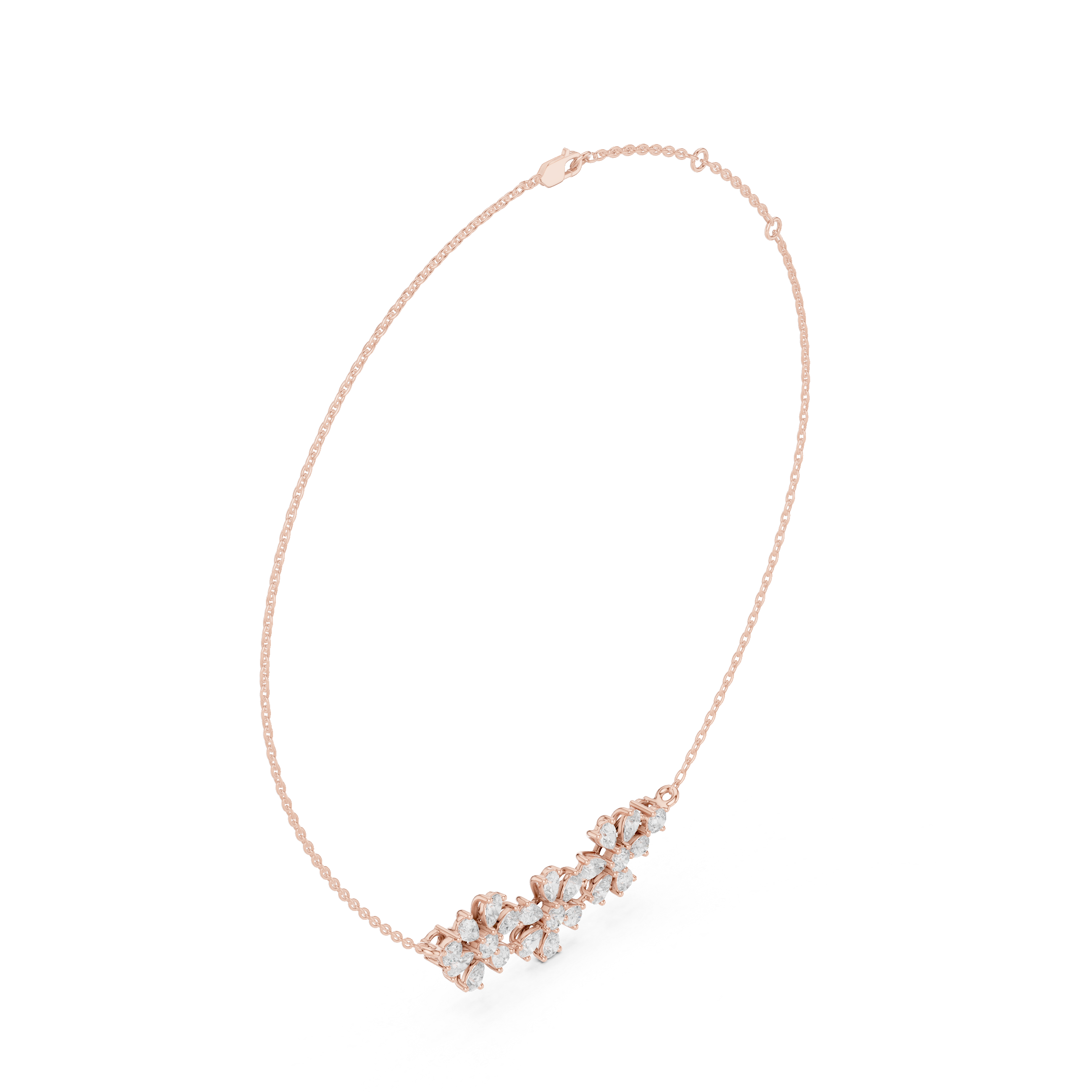 Moissanite Diamond Bow Pendant Necklace in Solid Gold