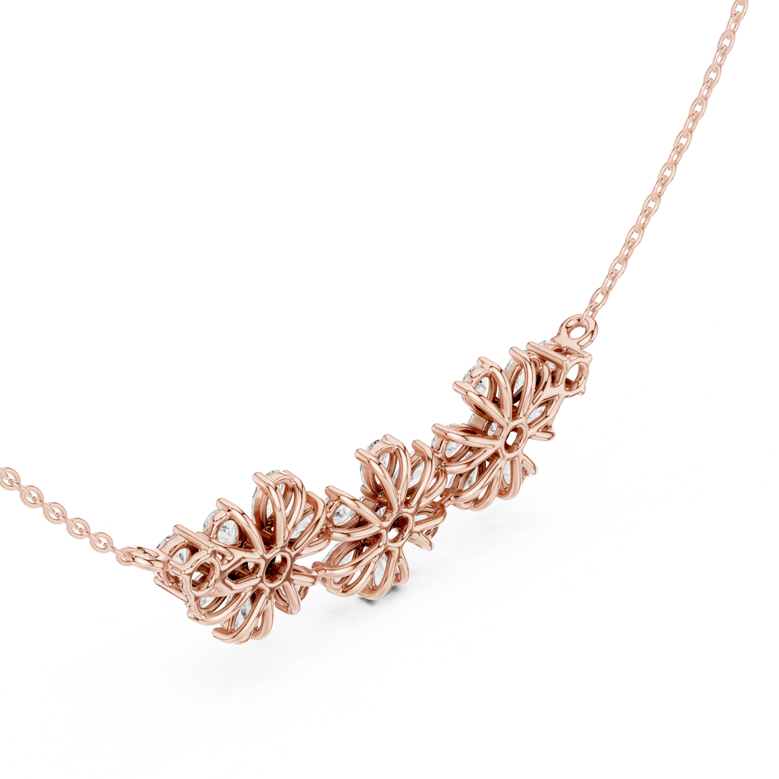Moissanite Diamond Bow Pendant Necklace in Solid Gold