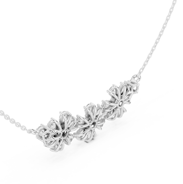 Moissanite Diamond Bow Pendant Necklace in Solid Gold