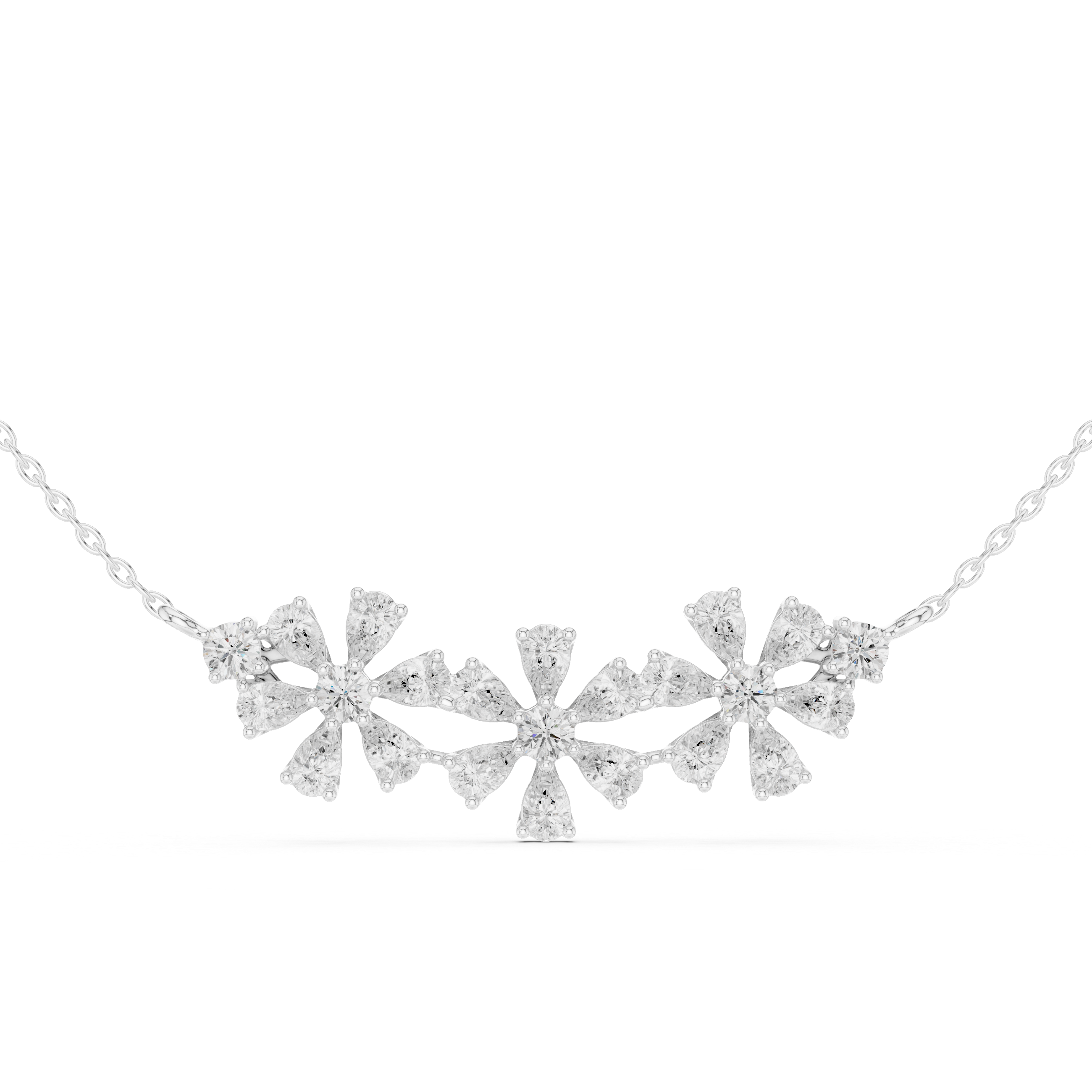 Moissanite Diamond Bow Pendant Necklace in Solid Gold