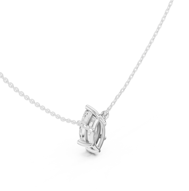 Marquise Cut Moissanite Diamond Solitaire Pendant Necklace in Solid Gold