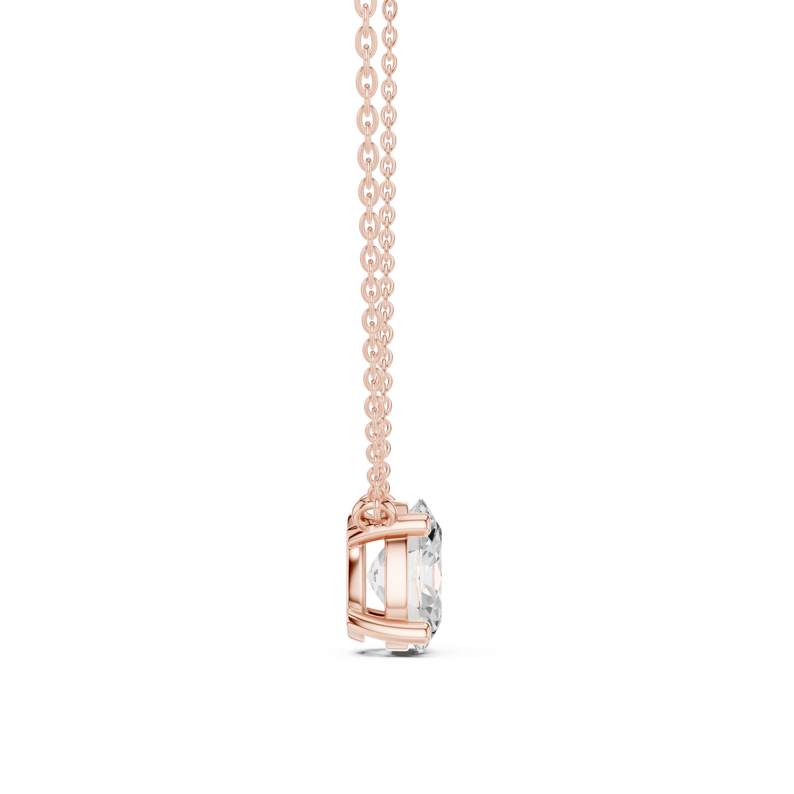 Oval Cut Moissanite Diamond Solitaire Pendant Necklace in Solid Gold