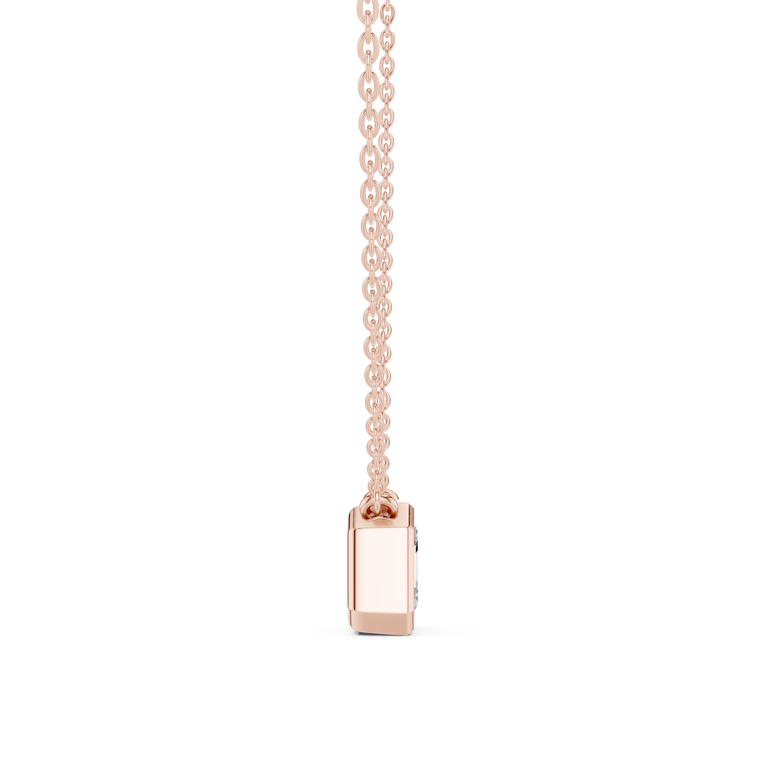 Emerald Cut Moissanite Diamond Solitaire Pendant Necklace in Solid Gold