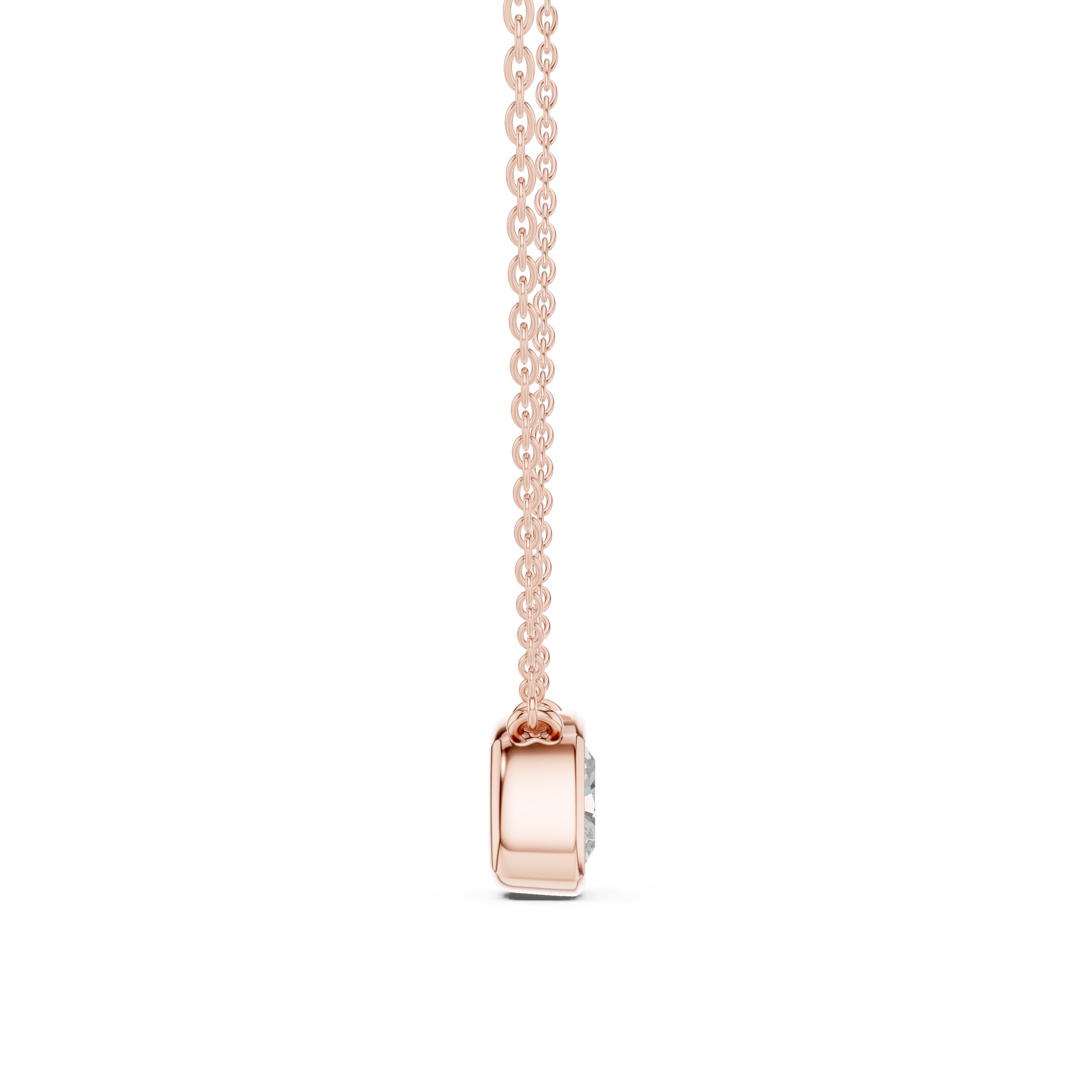 Cushion Cut Moissanite Diamond Solitaire Pendant Necklace in Solid Gold