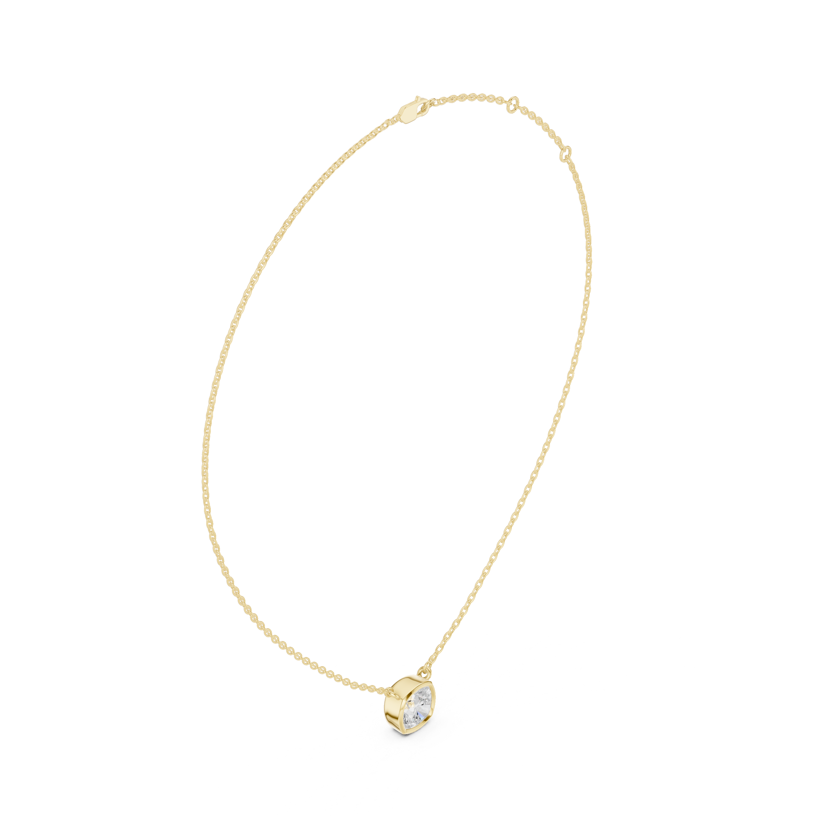 Cushion Cut Moissanite Diamond Solitaire Pendant Necklace in Solid Gold