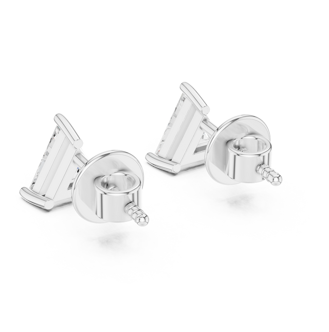 Trillion Cut Moissanite Diamond Stud Earrings in Solid Gold | Premium Solitaire Fine Jewelry