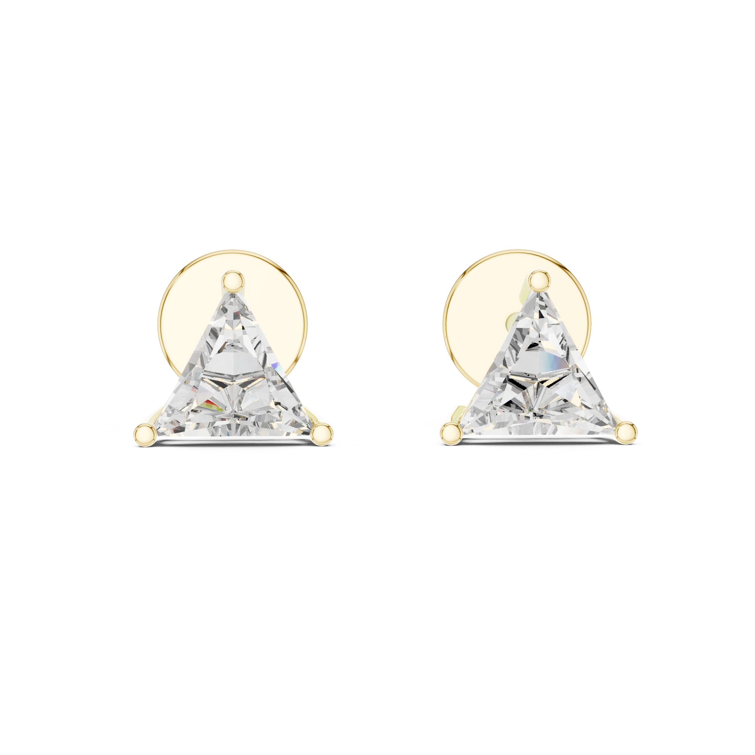 Trillion Cut Moissanite Diamond Stud Earrings in Solid Gold | Premium Solitaire Fine Jewelry