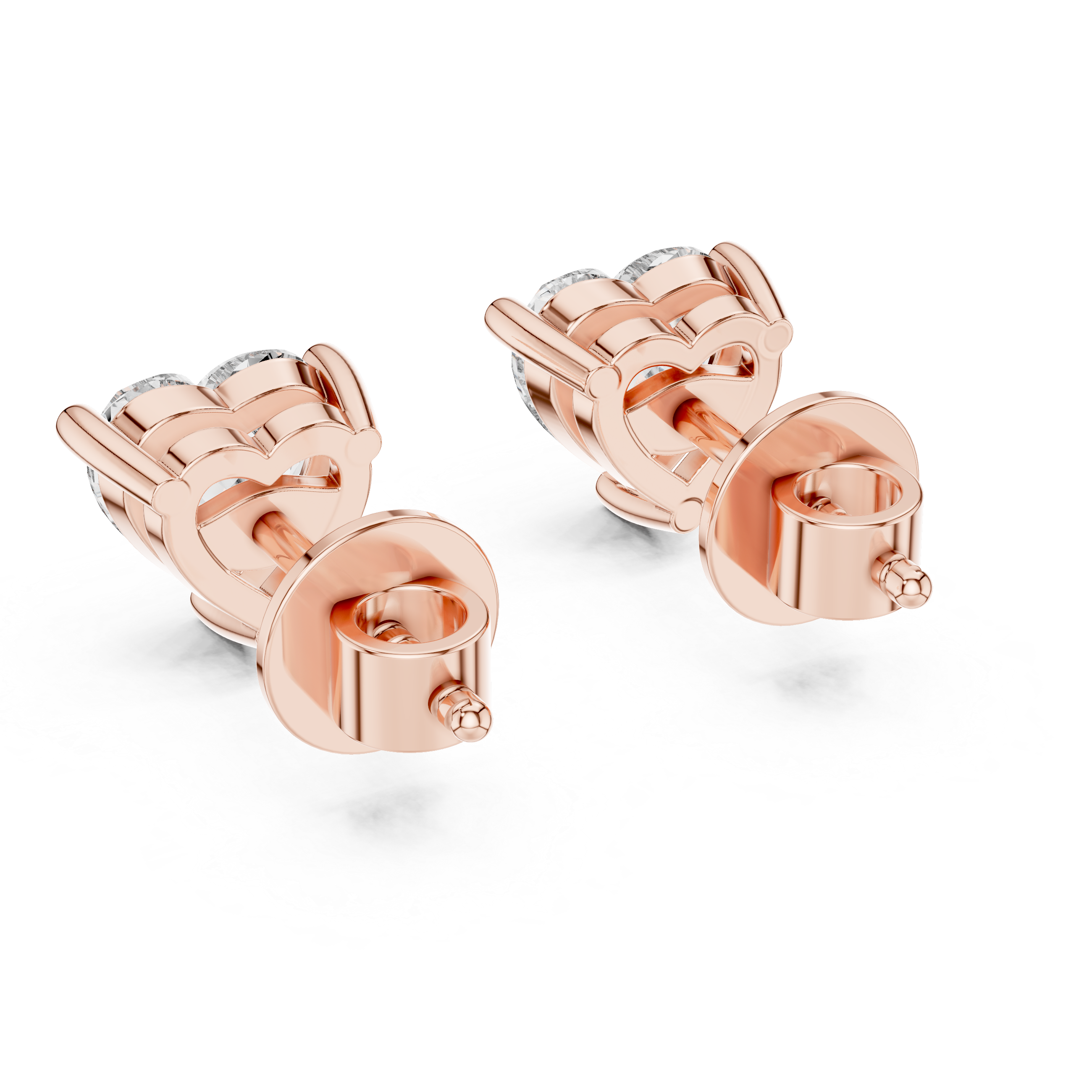 Premium Heart Cut Moissanite Diamond Stud Earrings in Solid Gold | Luxury Solitaire Fine Jewelry