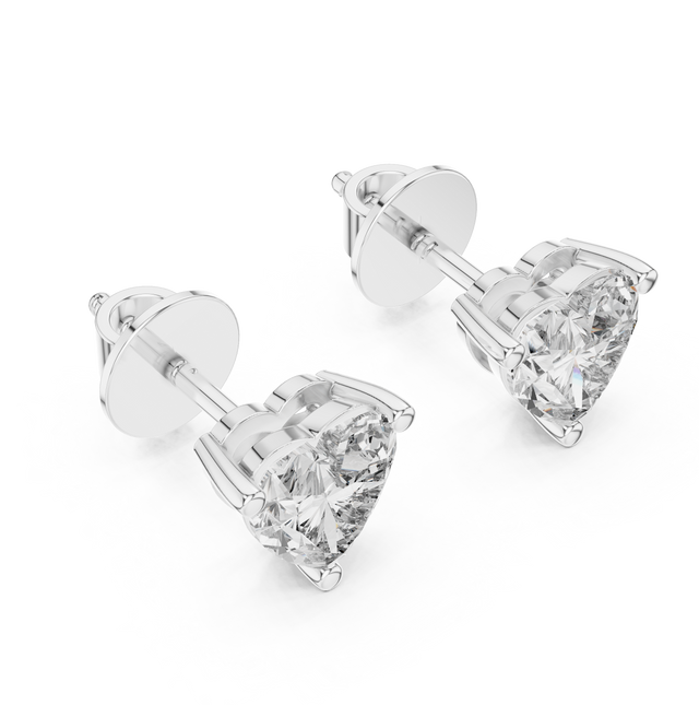 Premium Heart Cut Moissanite Diamond Stud Earrings in Solid Gold | Luxury Solitaire Fine Jewelry