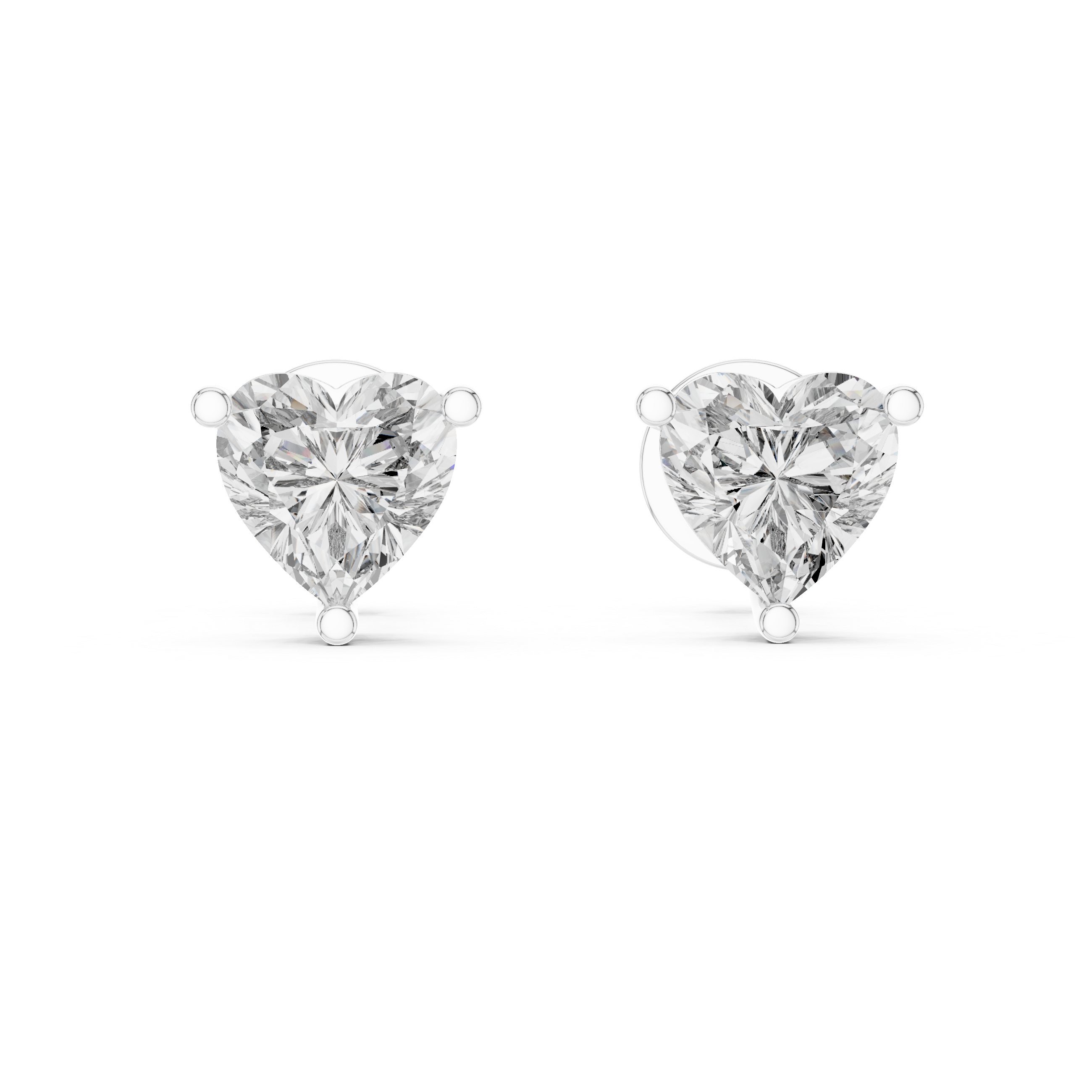 Premium Heart Cut Moissanite Diamond Stud Earrings in Solid Gold | Luxury Solitaire Fine Jewelry