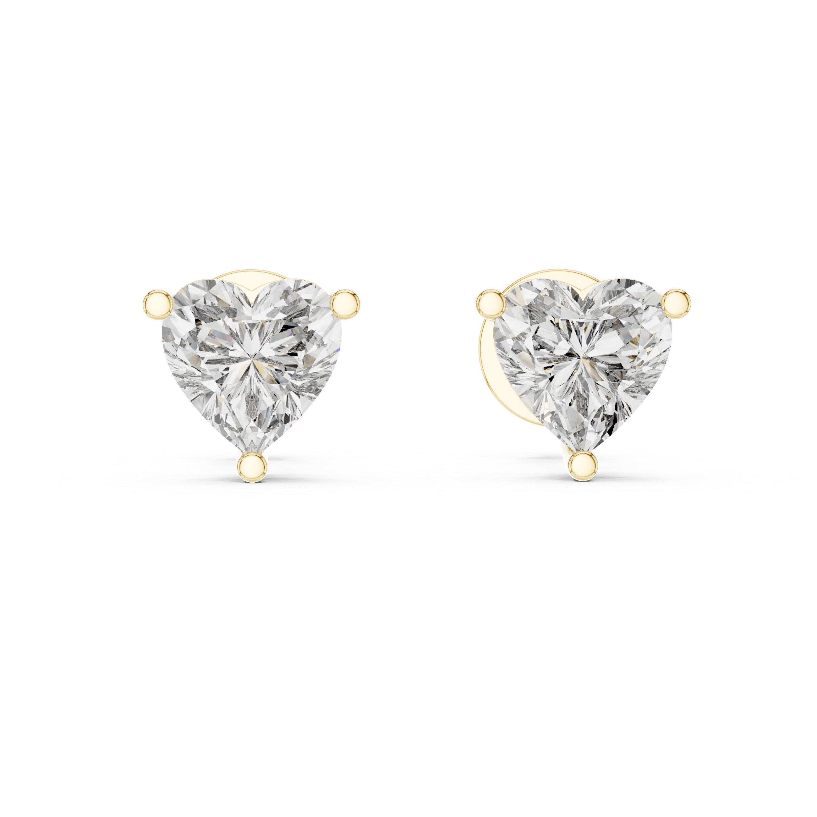 Premium Heart Cut Moissanite Diamond Stud Earrings in Solid Gold | Luxury Solitaire Fine Jewelry