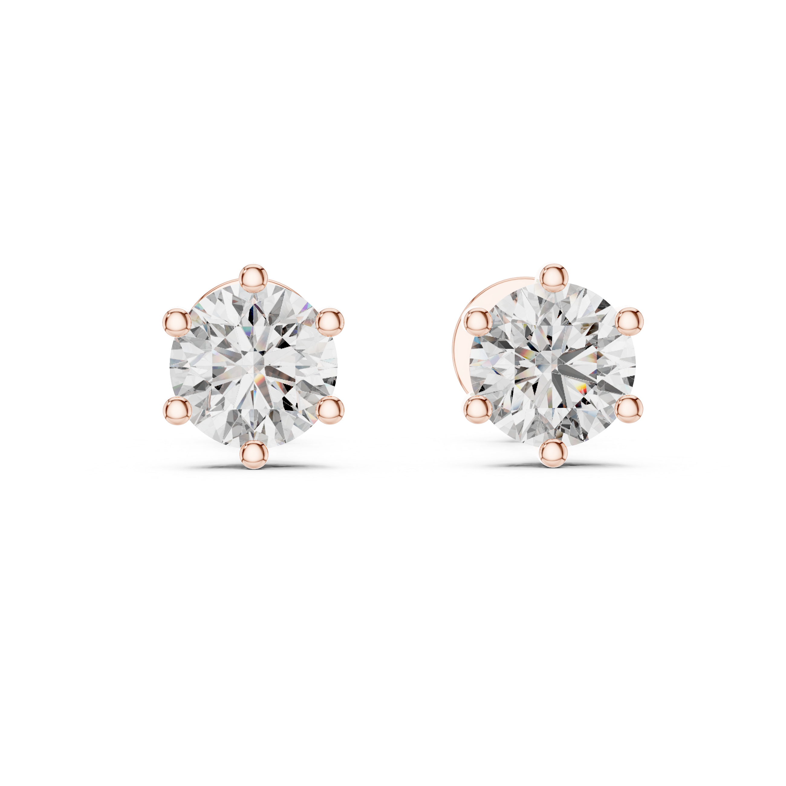Heart Cut Moissanite Diamond Stud Earrings in Solid Gold | Classic Solitaire Fine Jewelry
