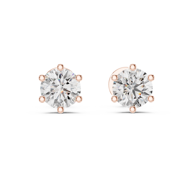 Heart Cut Moissanite Diamond Stud Earrings in Solid Gold | Classic Solitaire Fine Jewelry