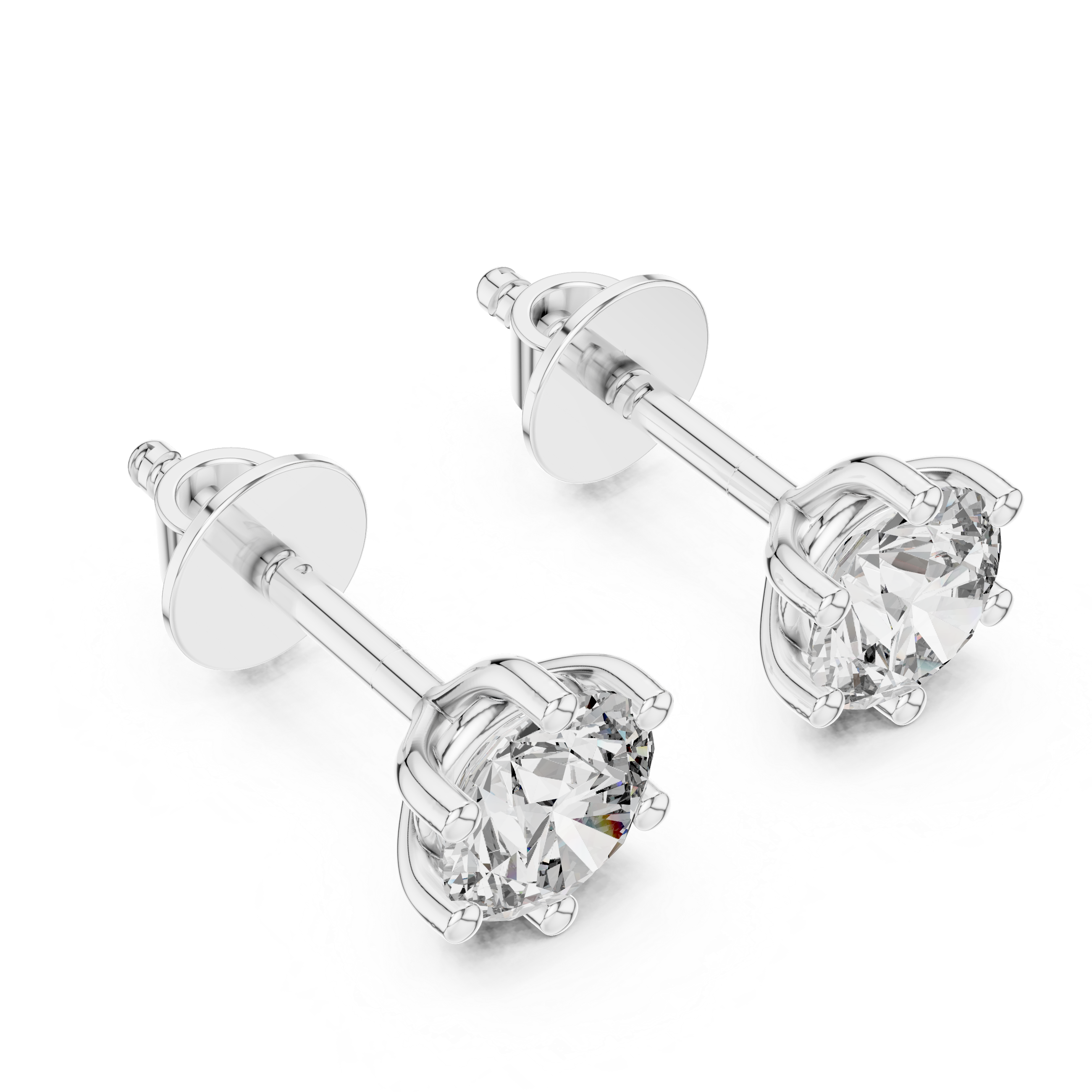 Heart Cut Moissanite Diamond Stud Earrings in Solid Gold | Classic Solitaire Fine Jewelry