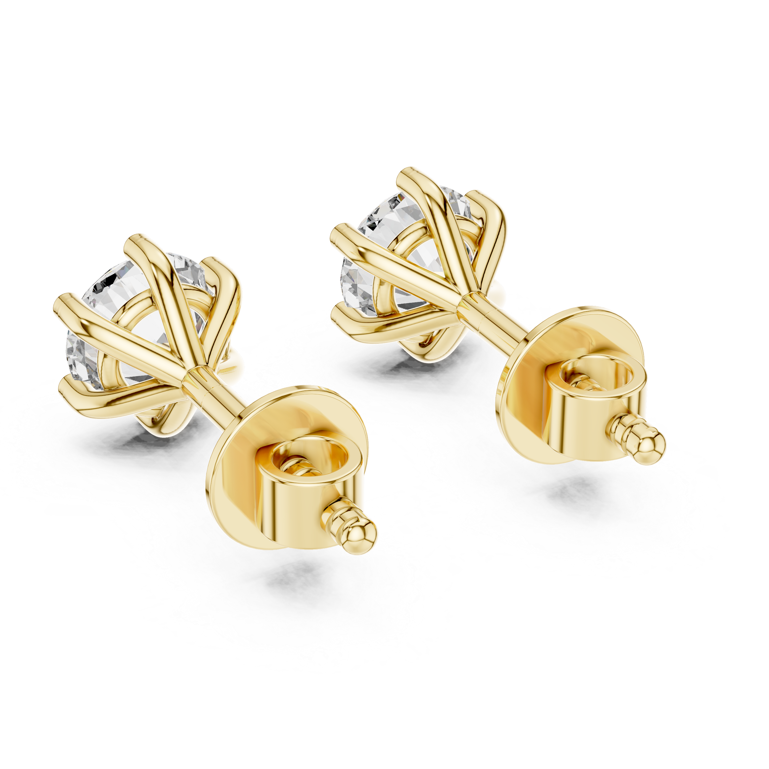 Heart Cut Moissanite Diamond Stud Earrings in Solid Gold | Classic Solitaire Fine Jewelry