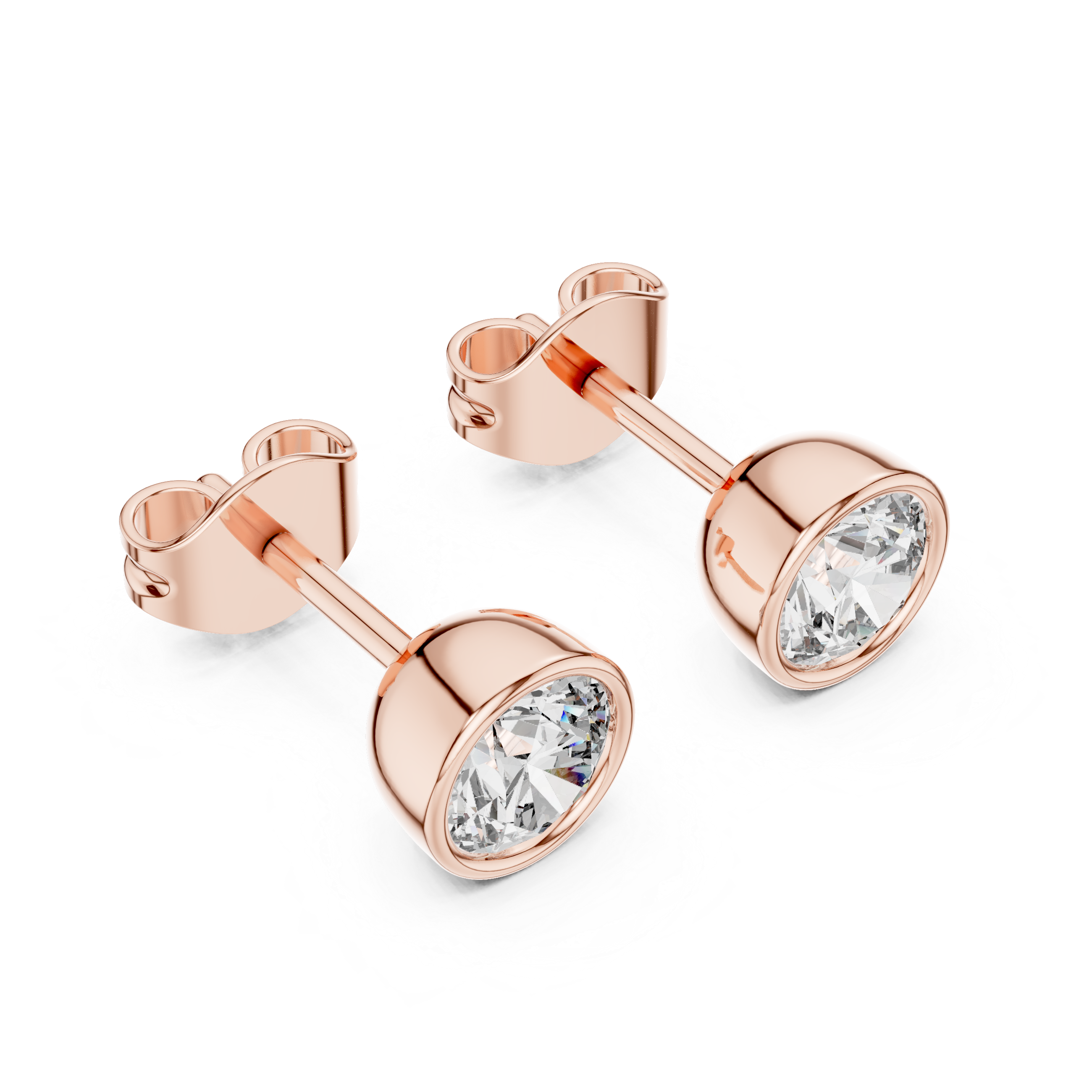 1.00 CT Round Cut Moissanite Diamond Stud Earrings Solid 18K Gold for Women