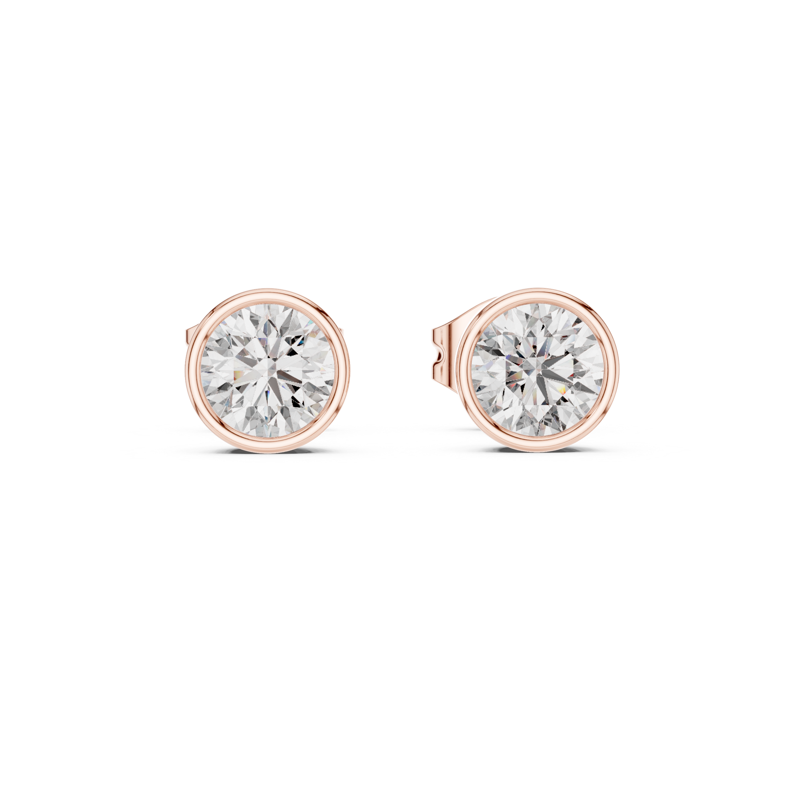 1.00 CT Round Cut Moissanite Diamond Stud Earrings Solid 18K Gold for Women