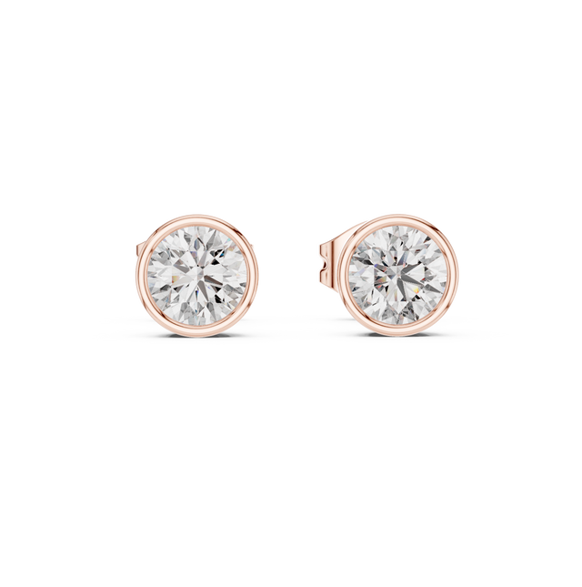 1.00 CT Round Cut Moissanite Diamond Stud Earrings Solid 18K Gold for Women