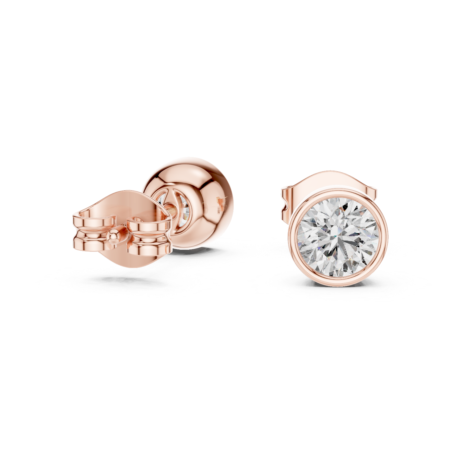 1.00 CT Round Cut Moissanite Diamond Stud Earrings Solid 18K Gold for Women