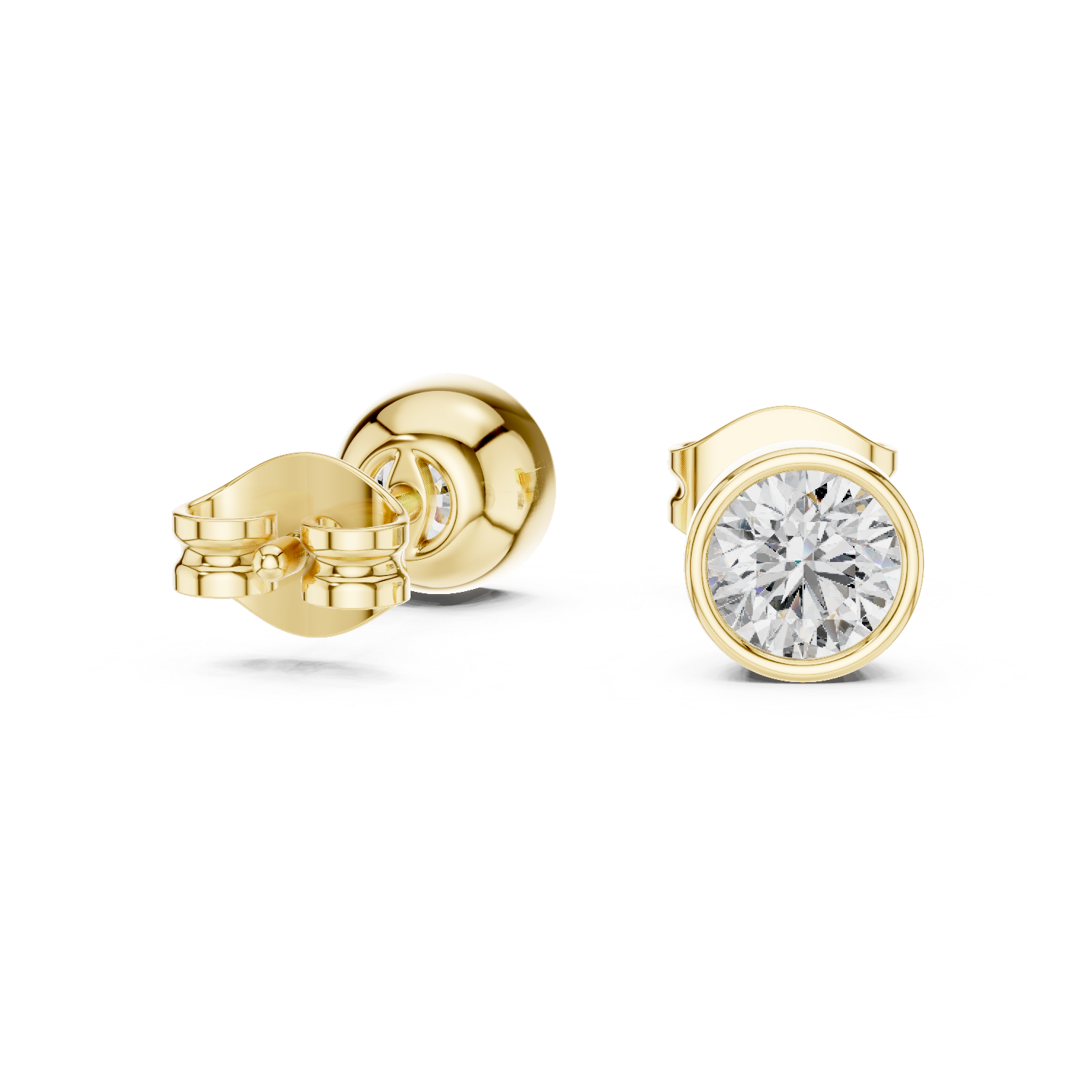 1.00 CT Round Cut Moissanite Diamond Stud Earrings Solid 18K Gold for Women