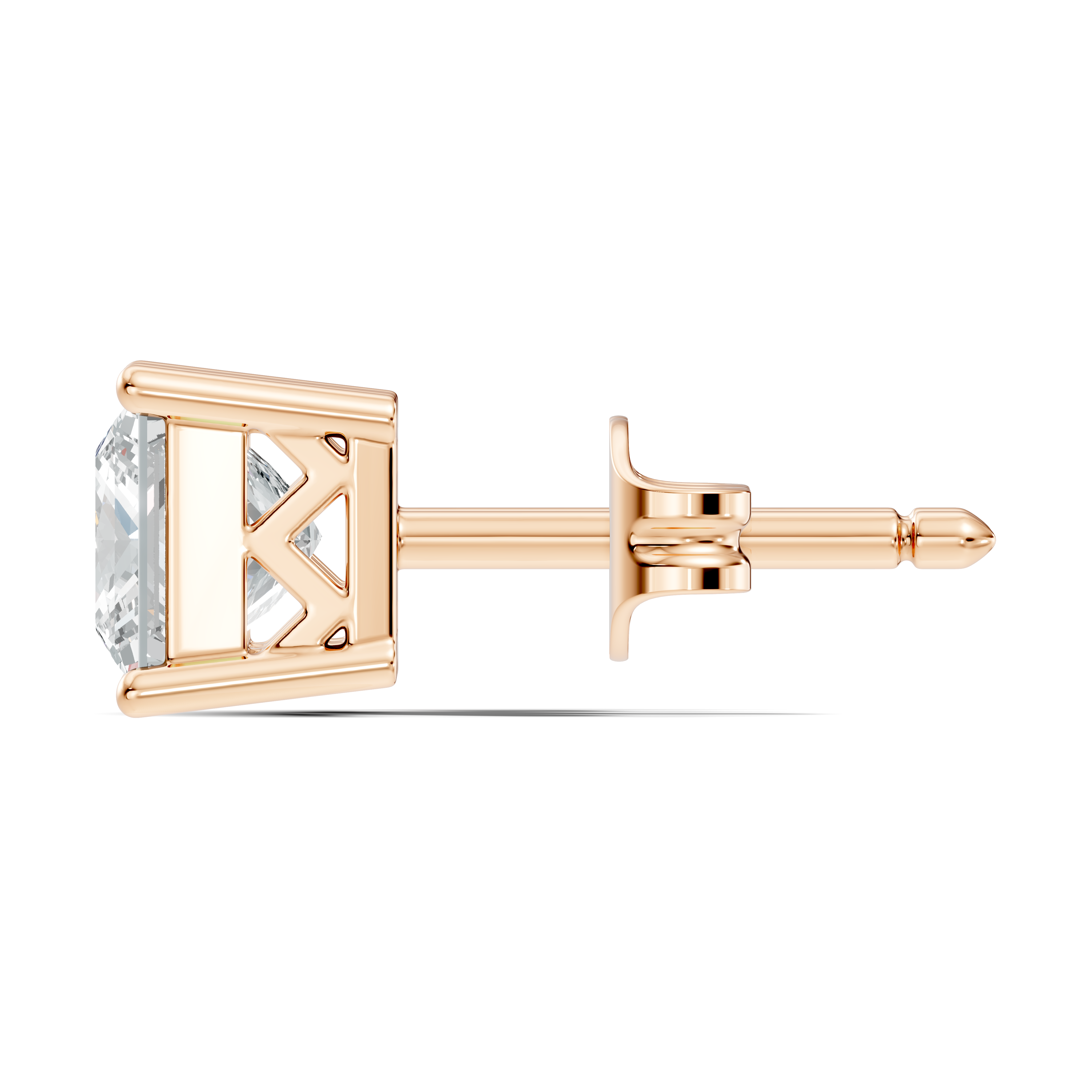 2.50 CT Princess Cut Moissanite Diamond Stud Earrings Solid 18K Gold for Women
