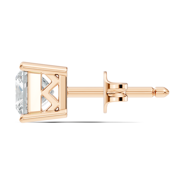 2.50 CT Princess Cut Moissanite Diamond Stud Earrings Solid 18K Gold for Women